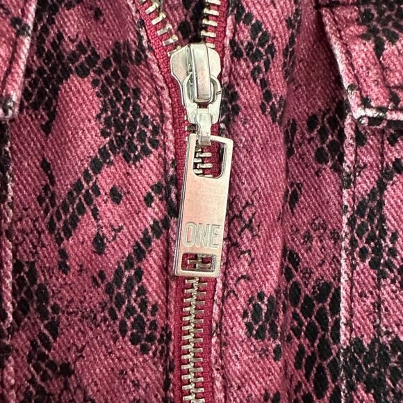 NWT One Teaspoon Distressed Python Claudia Overalls Jumpsuit Black Pink Sz Small - Picture 5 of 10